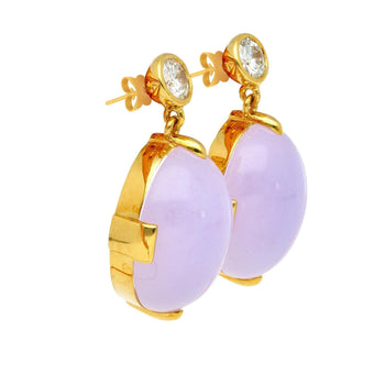 86.44ct Purple Jadeite Jade Diamond Gold Necklace Earring Set – Assay Jewelers