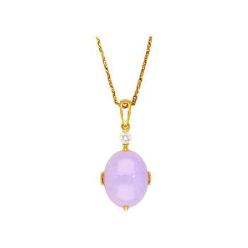 86.44ct Purple Jadeite Jade Diamond Gold Necklace Earring Set – Assay Jewelers