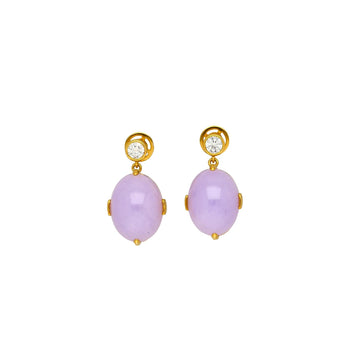 86.44ct Purple Jadeite Jade Diamond Gold Necklace Earring Set – Assay Jewelers