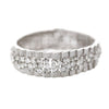 8.50 Carat Round Diamond Three-Row 14K White Gold Bark Texture Wide Bracelet