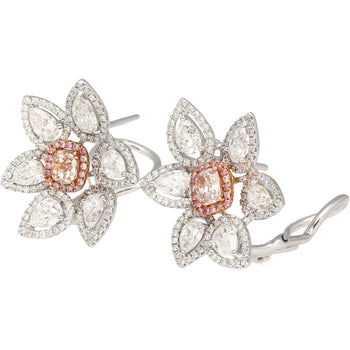 8.7 Carat Natural Pink Diamond & Diamond Floral Stud Earrings – Assay Jewelers