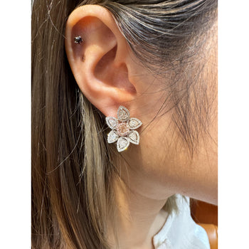 8.7 Carat Natural Pink Diamond & Diamond Floral Stud Earrings – Assay Jewelers