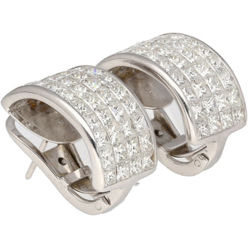 8.82 CTTW Boucles d’oreilles à clip en diamants naturels taille princesse en or blanc 18K – Assay Jewelers