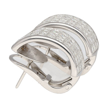 Boucles d'oreilles à clip en diamants naturels taille princesse 8.82 CTTW en or blanc 18K – Assay Jewelers