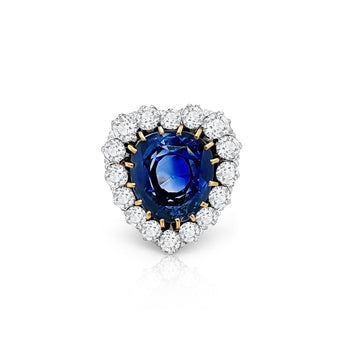 9 Carat No Heat Ceylon Blue Sapphire and Old Euro Cut Diamond Ring in 14K – Assay Jewelers