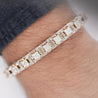 9 Carat Pave Diamond 14K Gold Mens Multi-Link Square Bracelet