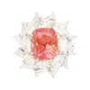 9,10 Karat Ceylon No Heat Padparadscha Pinkish Orange Saphir und Diamant Ring