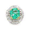 Ring باليرينا من البالاديوم مع زمرد Chivor ثماني الأضلاع وألماس عيار 9.17 قيراط