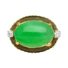 9.40 Carat Type A Fei Cui Jadeite Jade and Diamond Ring in Textured 18K Gold