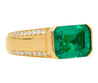 AGL Cert 5.21 Carat Colombian Emerald East-West 18K Gold Unisex Ring