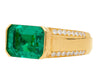 AGL Cert 5.21 Carat Colombian Emerald East-West 18K Gold Unisex Ring