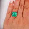 AGL Cert. 12 Carat Colombian Emerald Art Deco Antique Platinum Ring