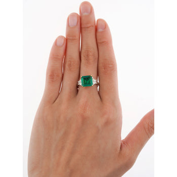 AGL Cert. 2.44 Carat No Oil Colombian Emerald & Trapezoid Diamond Ring – Assay Jewelers