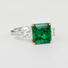 AGL Cert. 2.44 Carat No Oil Colombian Emerald & Trapezoid Diamond Ring