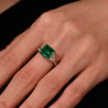 AGL Cert. 2.44 Carat No Oil Colombian Emerald & Trapezoid Diamond Ring