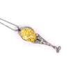 AGL Cert. Antique 20 Carat No Heat Ceylon Yellow Sapphire Art Deco Filigree Pendant