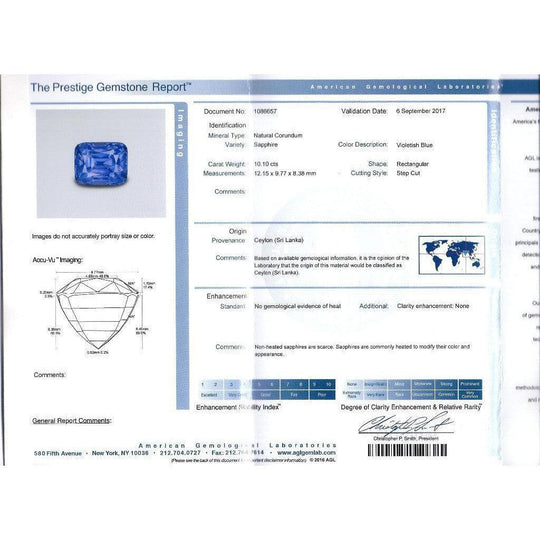 AGL Certified 10.10 Ct No Heat Ceylon Cornflower Blue Sapphire Diamond Ring
