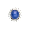 AGL Zertifiziert 30 Karat No Heat Ceylon Blue Star Saphir & Diamant Halo Ring