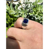 AGL Certified 3.5 Carat No Heat Blue Sapphire Platinum Mens Ring