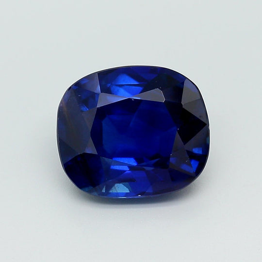 AGL Certified 5.75 Carat Burma No Heat Cushion Blue Sapphire and Diamond Ring