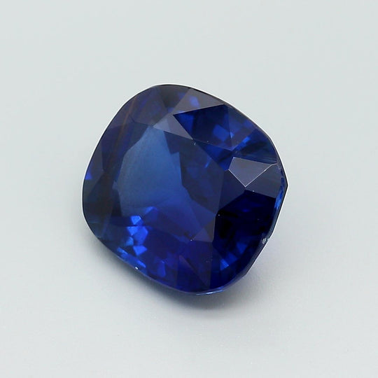 AGL Certified 5.75 Carat Burma No Heat Cushion Blue Sapphire and Diamond Ring