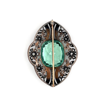 Broche en béryl russe des monts de l’Oural, certifiée AGL, sans chauffage, en 14k – Assay Jewelers