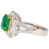 AGL Certified No Oil 2.54 Carat Colombian Emerald and Old French Cut Diamond Ring