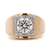 Ring رجالي من الذهب عيار 18 قيراطًا غير لامع ومعتمد من IGI ومرصع بماسة 3.83 قيراط G/VS1 مزروعة في المختبر