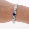 Antique Art Deco Platinum Filigree Blue Sapphire & Diamond Bracelet