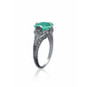 Antique Art Deco Platinum Natural Emerald Ring