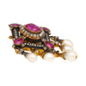 Antique Victorian Ruby, Pearl, Diamond Gold/Silver Brooch