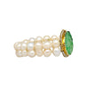 Antique Yellow Gold with Carved Jade and Pearl Pin Bracelet