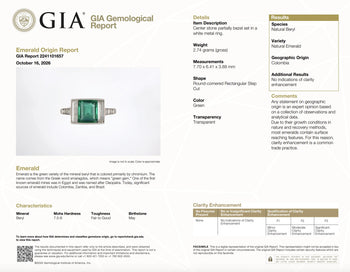 Art Deco 1.58 Carat No Oil Colombian Emerald & Diamond 3 Stone Platinum Ring – Assay Jewelers