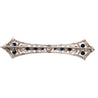 Art Deco 4 Carat Old European Cut Diamond & Sapphire 18K White Gold Pin Brooch