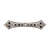 Art Deco 4 Carat Old European Cut Diamond & Sapphire 18K White Gold Pin Brooch
