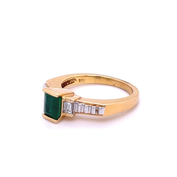 Art Deco Colombian Emerald Engagement Ring in 18k Gold – Assay Jewelers