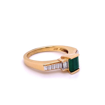 18kゴールドのアールデコ調コロンビア産エメラルド婚約Ring – Assay Jewelers