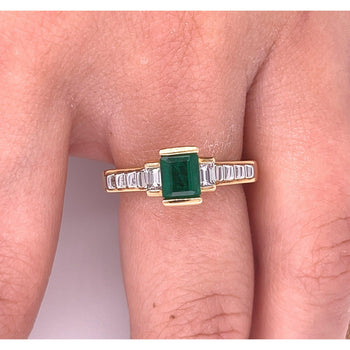 18kゴールドのアールデコ調コロンビア産エメラルド婚約Ring – Assay Jewelers