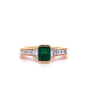 18kゴールドのアールデコ調コロンビア産エメラルド婚約Ring – Assay Jewelers