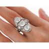 Art Deco Top River Vertical Set 6 Carat Old Euro Cut Diamond and Platinum Ring