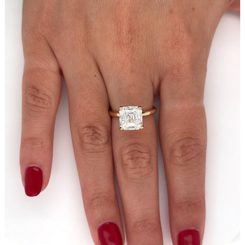 As Grown 4.01 Carat Asscher Cut Lab Grown Diamond Solitaire 14k Gold Ring – Assay Jewelers