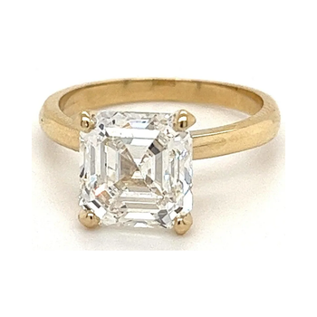 As Grown 4.01 Carat Asscher Cut Lab Grown Diamond Solitaire 14k Gold Ring – Assay Jewelers