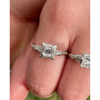 Baguette Cut Diamond Engagement Ring in 14k White Gold – Assay Jewelers