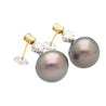 Black Pearl with Fancy Yellow & White Lily Cut Diamond Drop Earrings