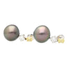 Black Pearl with Fancy Yellow & White Lily Cut Diamond Drop Earrings