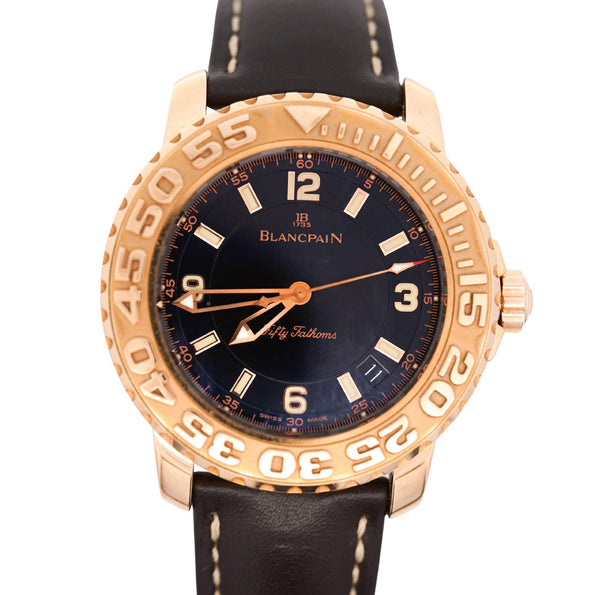 Blancpain Fifty Fathoms Trilogy 18K Rose Gold Ltd Ed 51/100 Ref 2200-3630 Watch