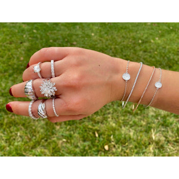 Box Chain Natural Diamond Tennis Bracelet in 14k white gold – Assay Jewelers