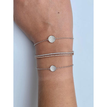 Box Chain Natural Diamond Tennis Bracelet in 18k white gold – Assay Jewelers