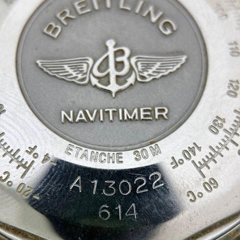 Breitling Old Navitimer A13022 Stainless Steel Champagne Dial Chronograph Watch – Assay Jewelers