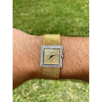 Bueche Girod Mens Square Watch in 18k gold & Diamond Bezel – Assay Jewelers